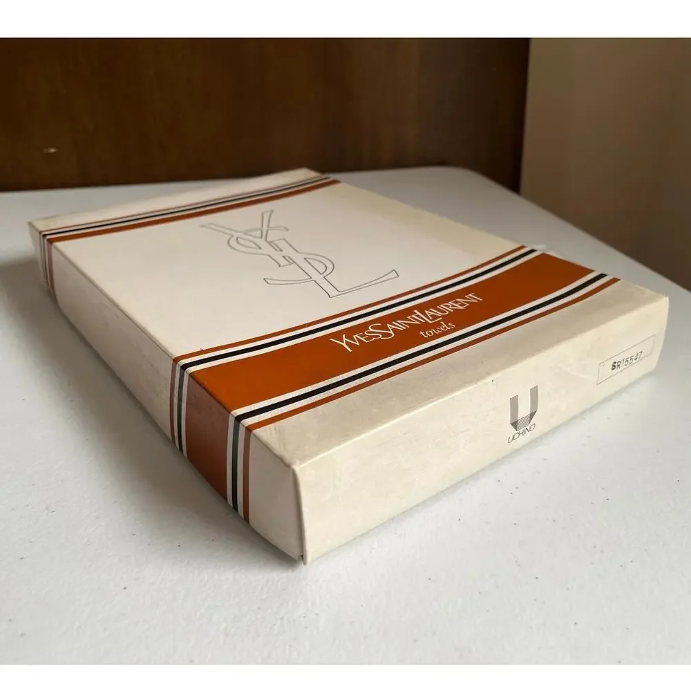 Yves Saint Laurent YSL Logo Original Box Set of 3 Bath Towels Deadstock Luxury